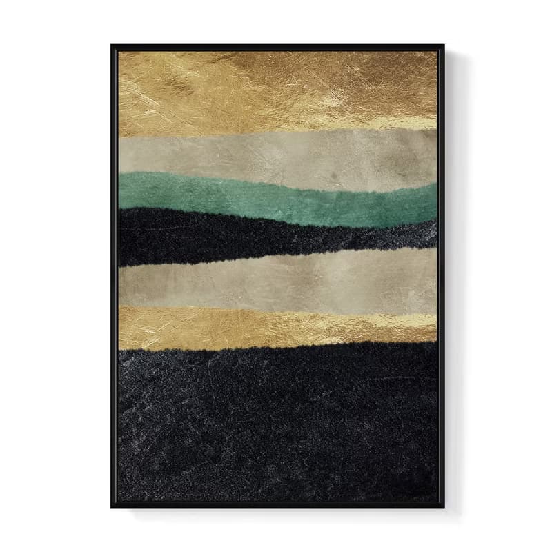 墨金III - 輕奢黑金綠色抽象掛畫/房間佈置/喬遷禮/玄關畫/開店禮