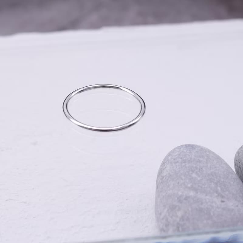 光圈圓線純銀戒指 線戒 尾戒