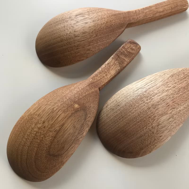 クルミの鋸目のサーバースプーン　レンゲタイプL