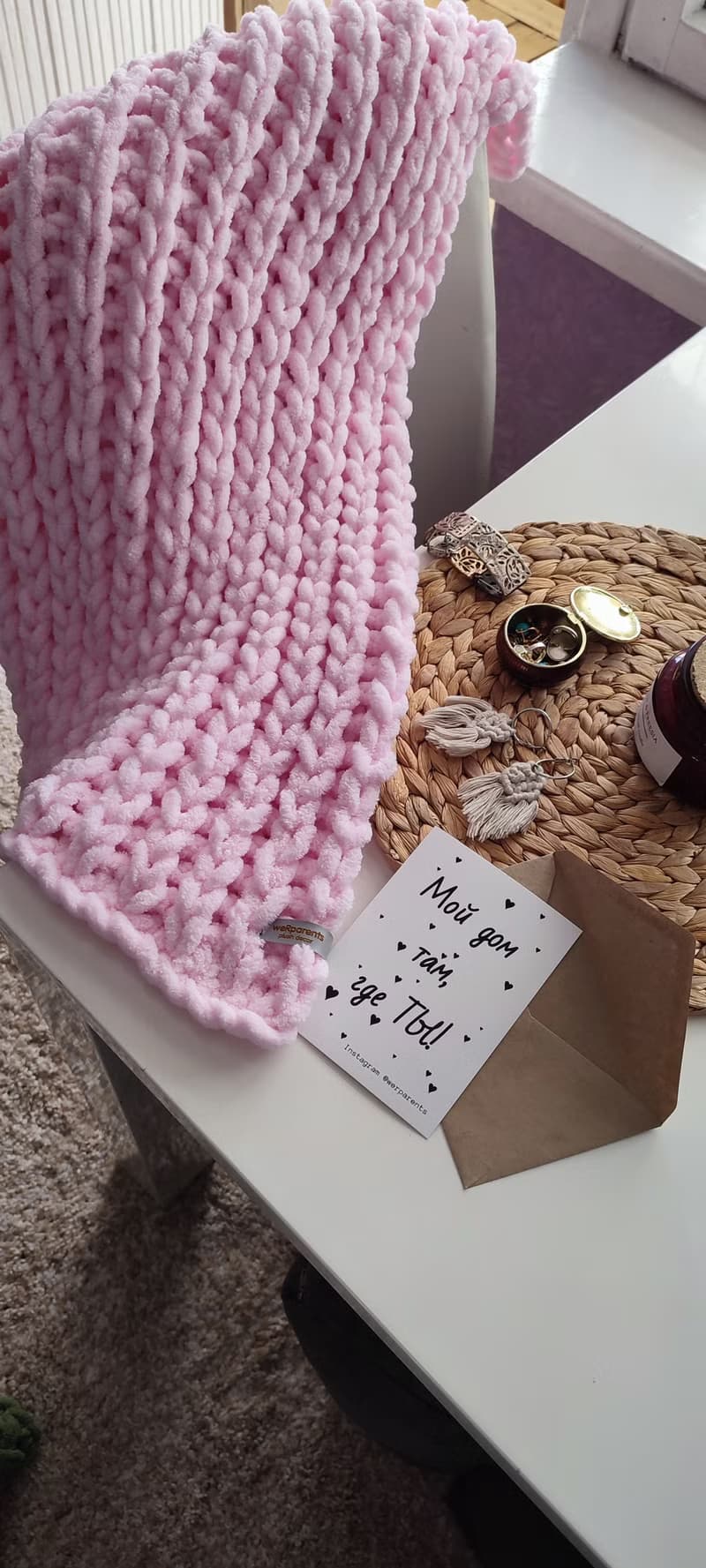 Weighted Plush Aesthetic Blanket Chenille Bedspread Giant Knit Throw