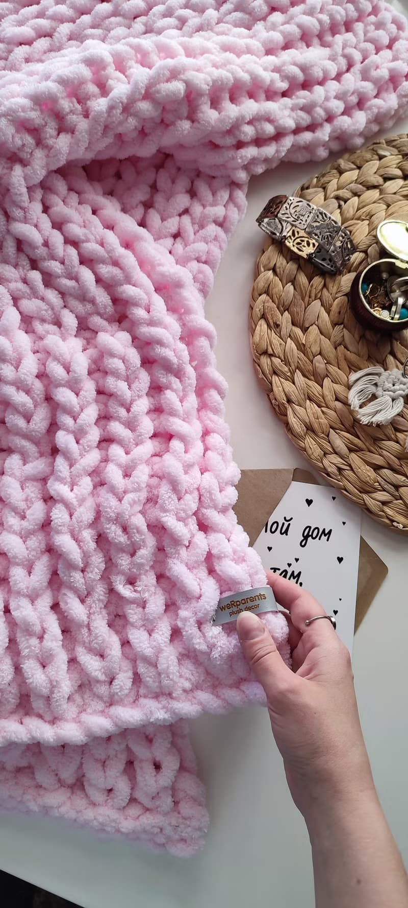 Weighted Plush Aesthetic Blanket Chenille Bedspread Giant Knit Throw
