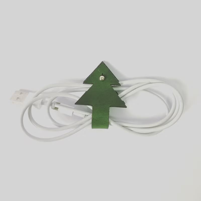 【聖誕禮盒】植鞣-真皮 聖誕樹集線器 聖誕禮物 交換禮物首選