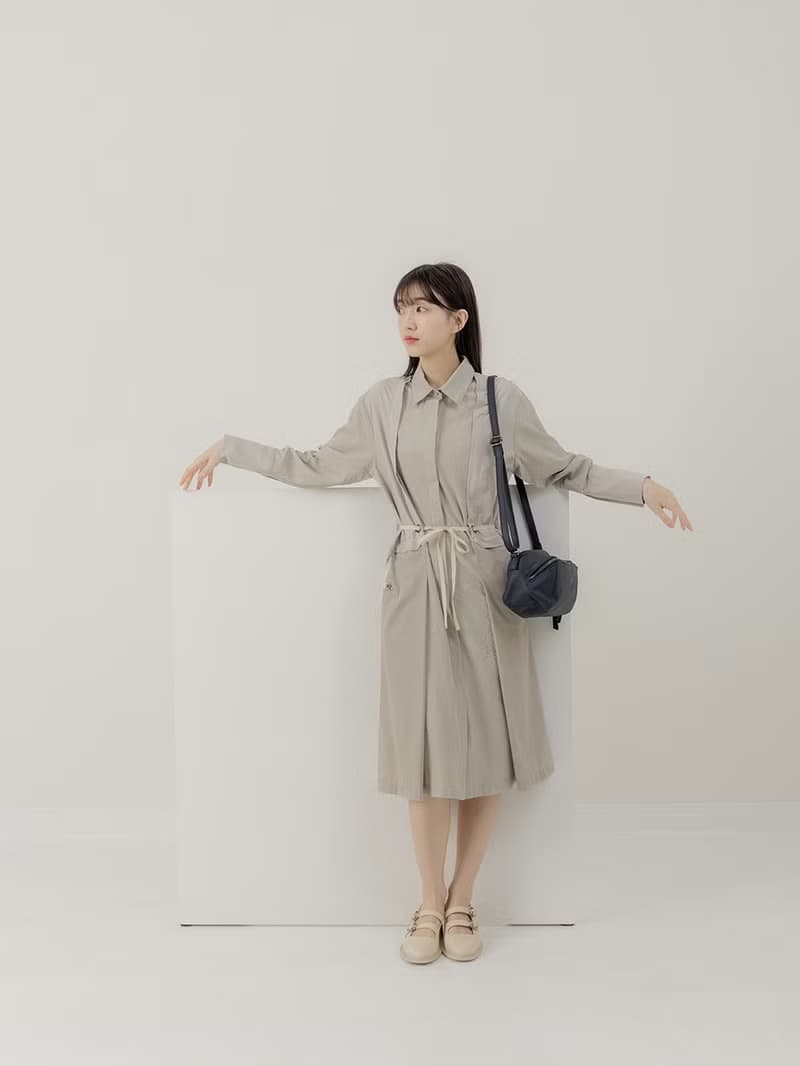 supportingrole 真皮當代風格優雅肩側背包 藍