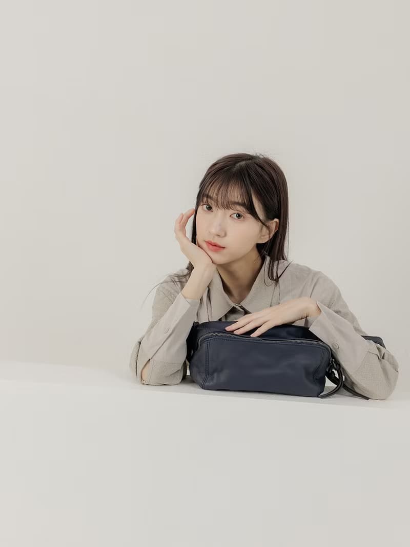 supportingrole 真皮當代風格優雅肩側背包 藍