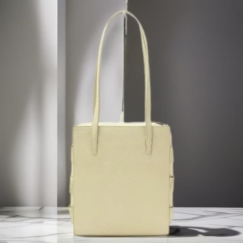 稀有中古二手Loewe米白分層復古包皮革托特包側背孭單肩小包手袋