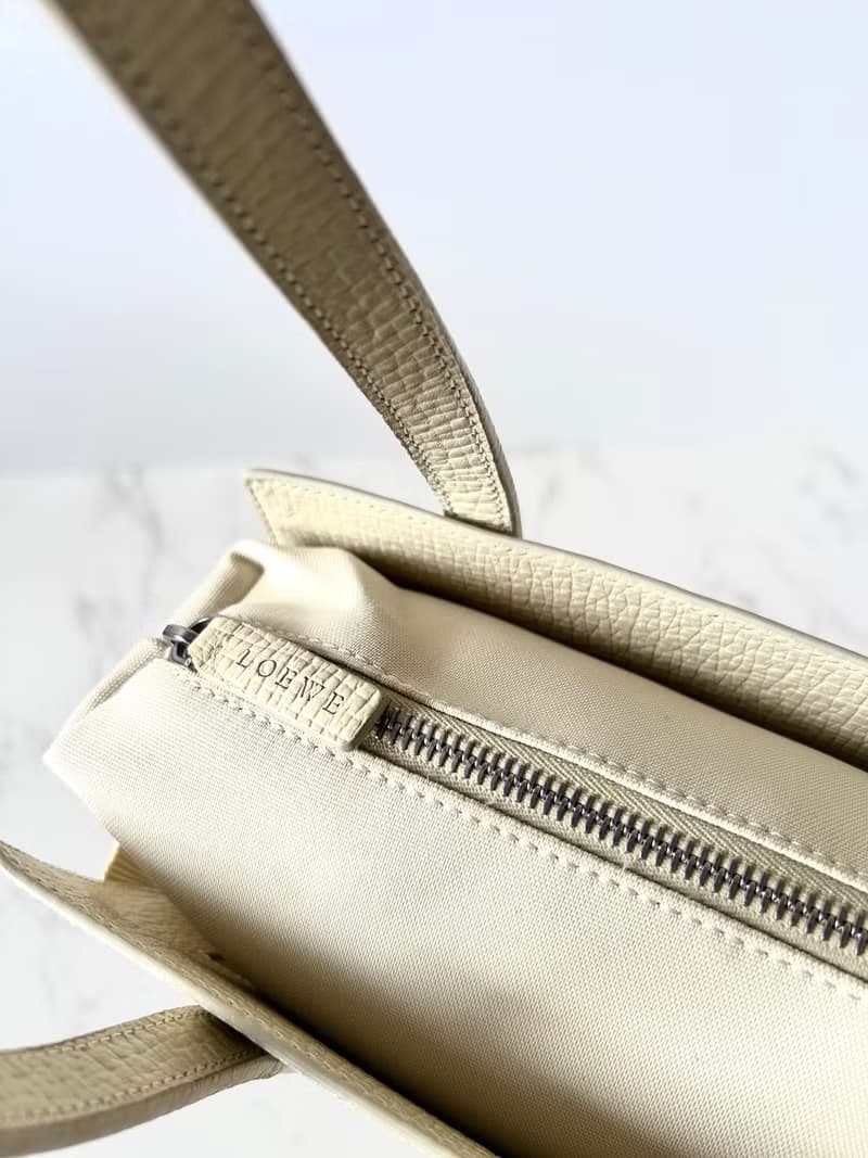 稀有中古二手Loewe米白分層復古包皮革托特包側背孭單肩小包手袋