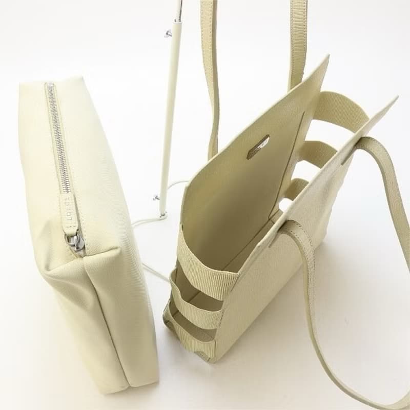 稀有中古二手Loewe米白分層復古包皮革托特包側背孭單肩小包手袋