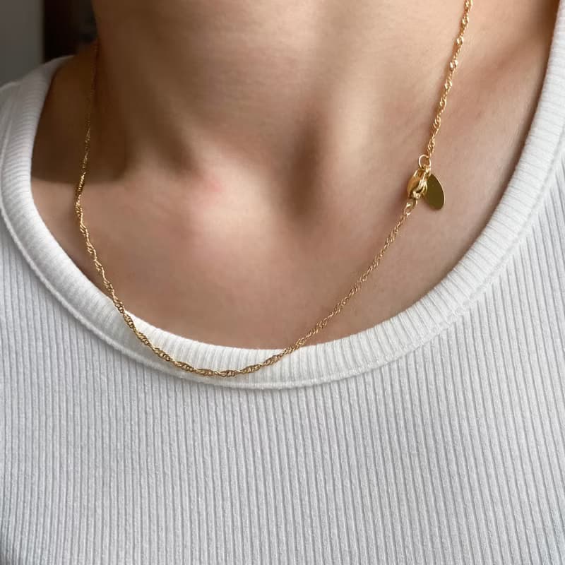 湖蝶項鍊 項鍊 黃銅厚鍍18K金 禮物