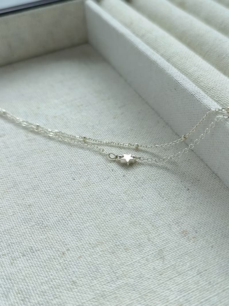 SV925 許願小星星雙層手鍊/腳鍊 細珠 銀河 宇宙 姊妹鍊