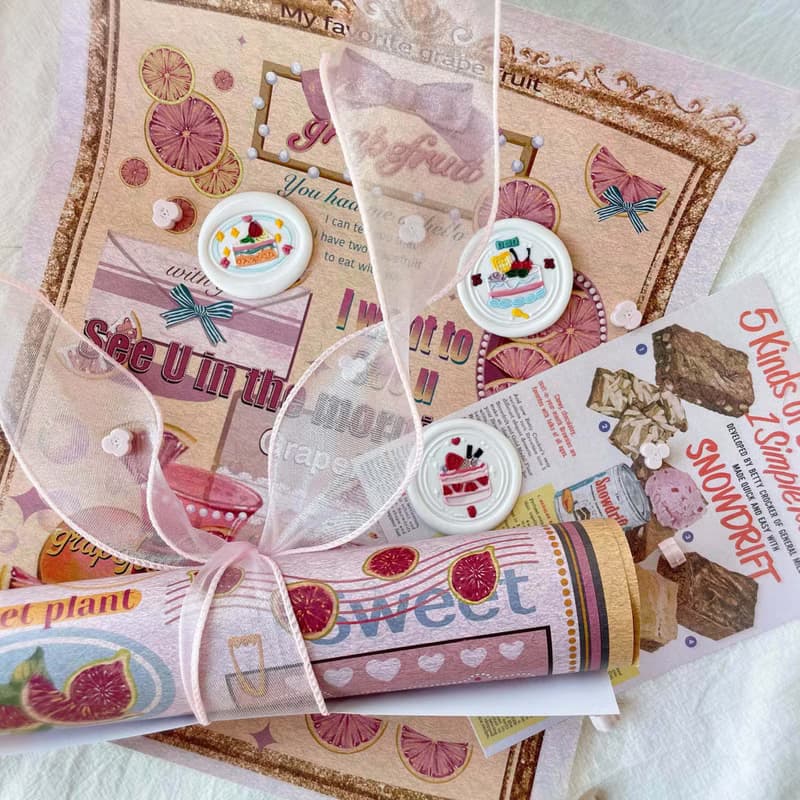 甜品蛋糕系列 火漆封蠟印章手帳 Wax seal