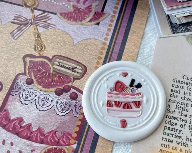 甜品蛋糕系列 火漆封蠟印章手帳 Wax seal