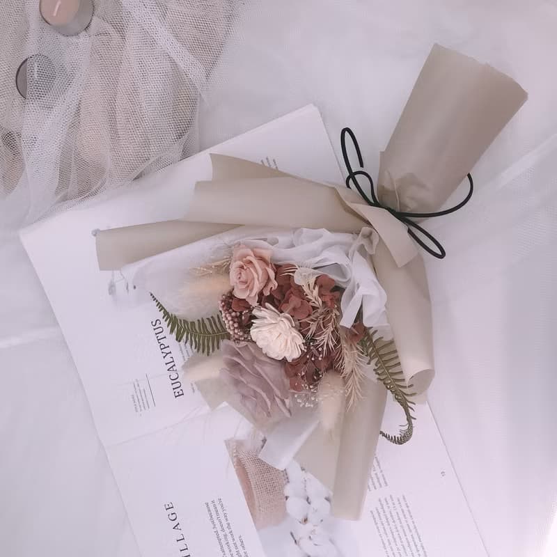 永生花花束 不凋花 乾燥花 生日 告白花束