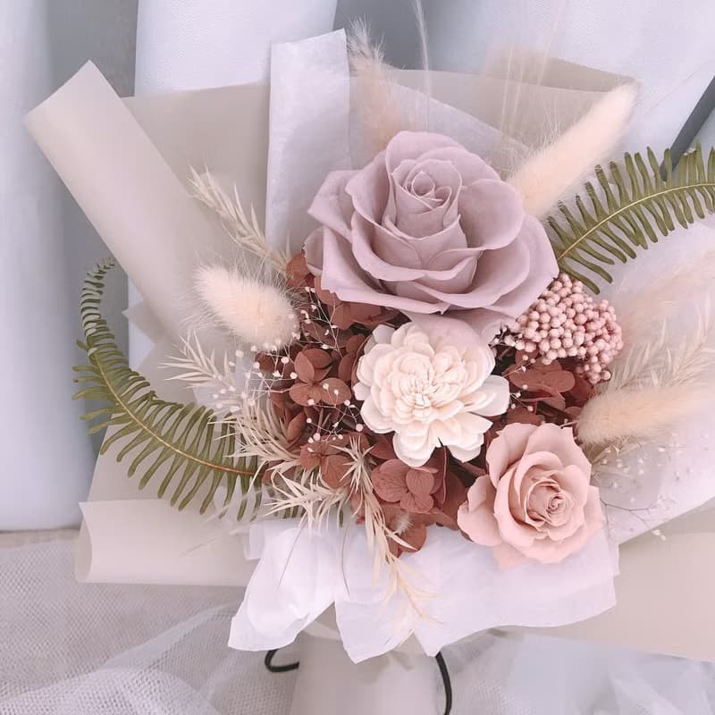 永生花花束 不凋花 乾燥花 生日 告白花束