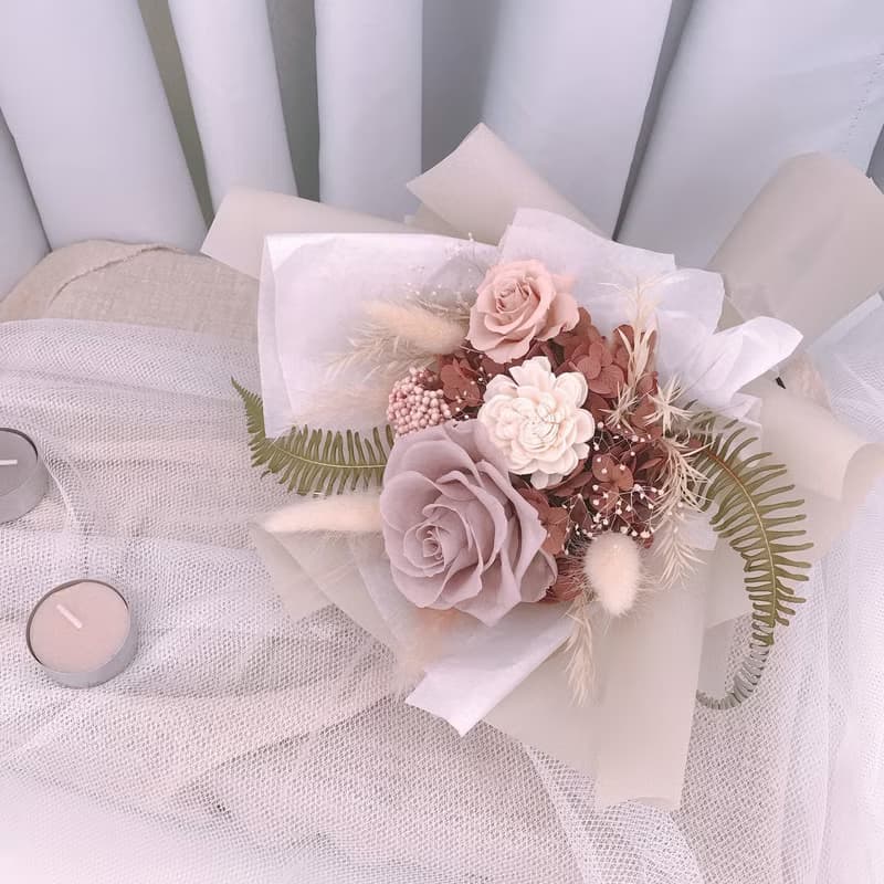 永生花花束 不凋花 乾燥花 生日 告白花束