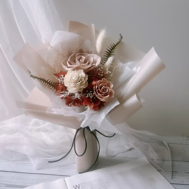 永生花花束 不凋花 乾燥花 生日 告白花束
