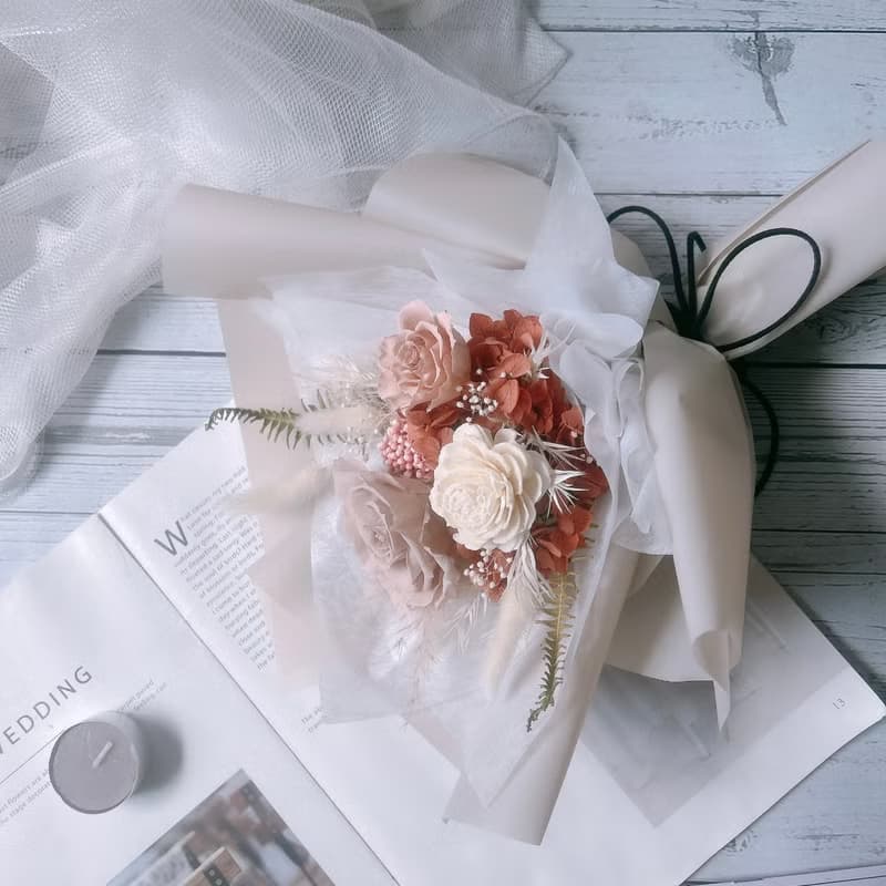 永生花花束 不凋花 乾燥花 生日 告白花束