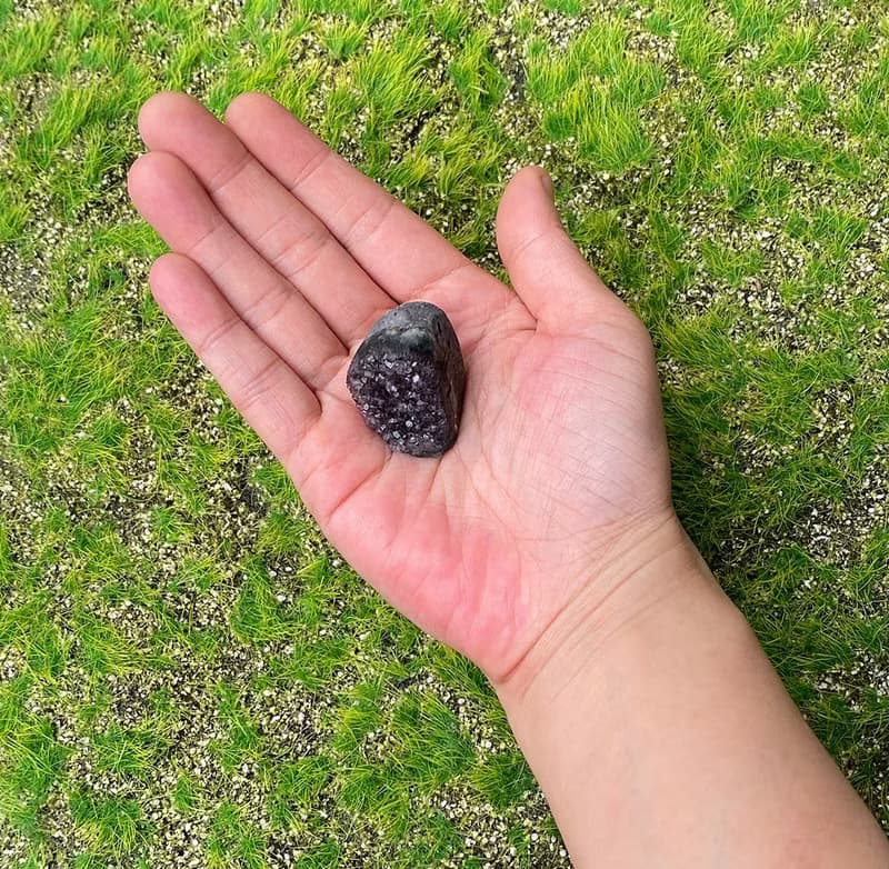 小小能量擺件-天然小小迷你滿天星紫晶鎮 紫水晶 辦公室 療癒