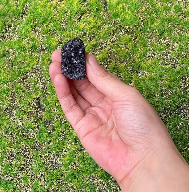 小小能量擺件-天然小小迷你滿天星紫晶鎮 紫水晶 辦公室 療癒