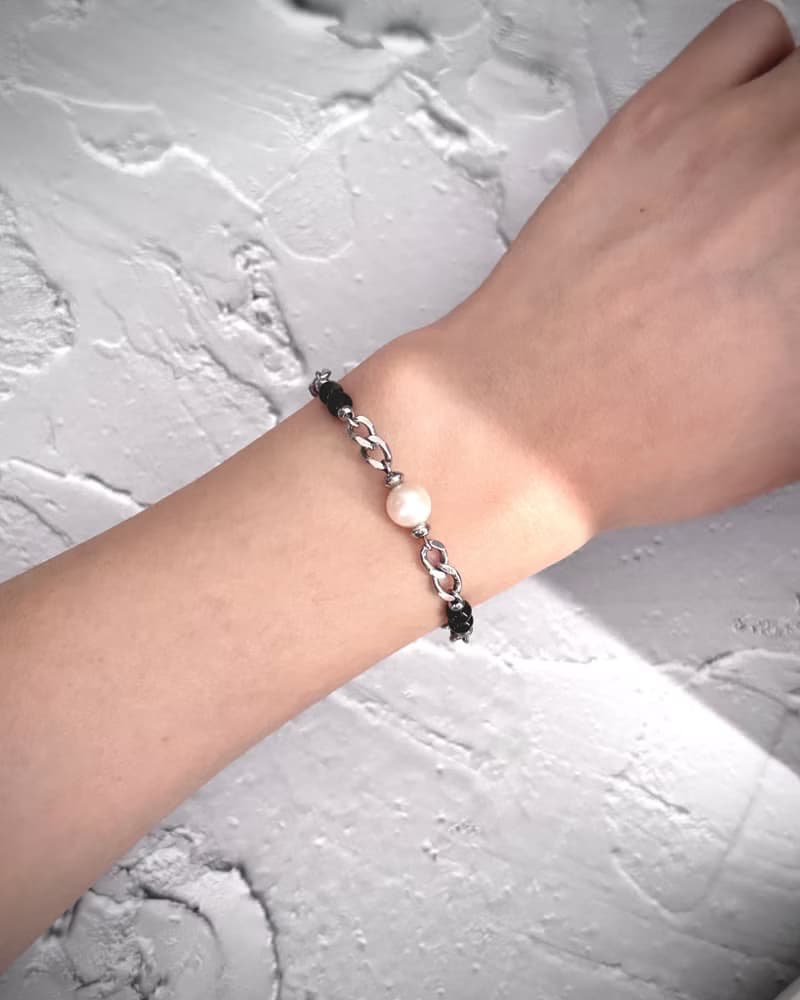 希冀・淡水珍珠中性手鍊 - 醫療鋼配飾/淡水珍珠/金曜石