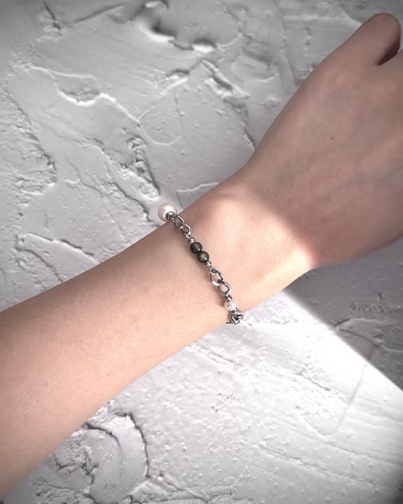 希冀・淡水珍珠中性手鍊 - 醫療鋼配飾/淡水珍珠/金曜石