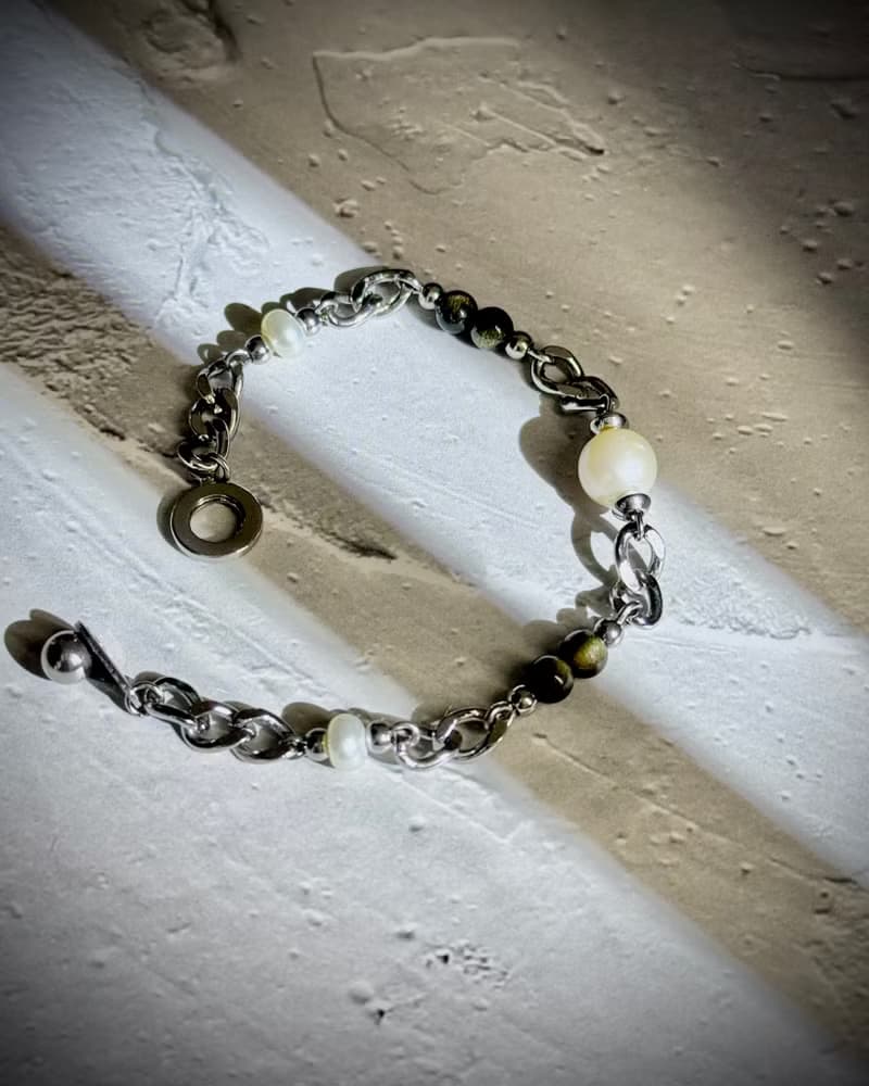 希冀・淡水珍珠中性手鍊 - 醫療鋼配飾/淡水珍珠/金曜石