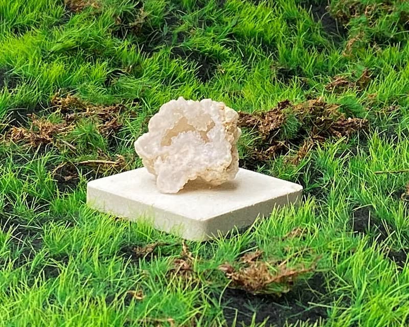 能量擺飾-招財可愛星星瑪瑙小白晶花洞 療癒 開運 招財 原礦