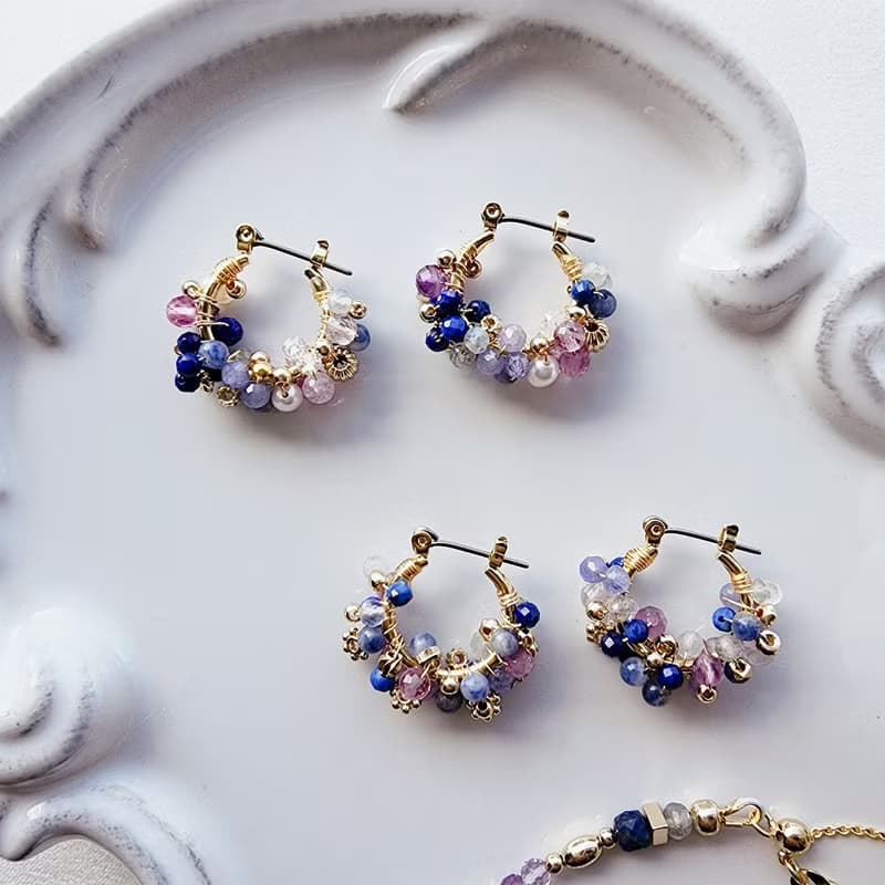 梨花 | 堅定決心藍紋石 珍珠 天然石手鍊 延長鍊 可改磁扣彈性鍊