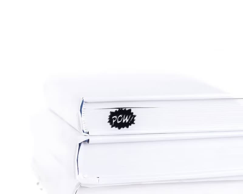 Metal Book Bookmark Speech Bubble Pow / Comic style Present for book lover //