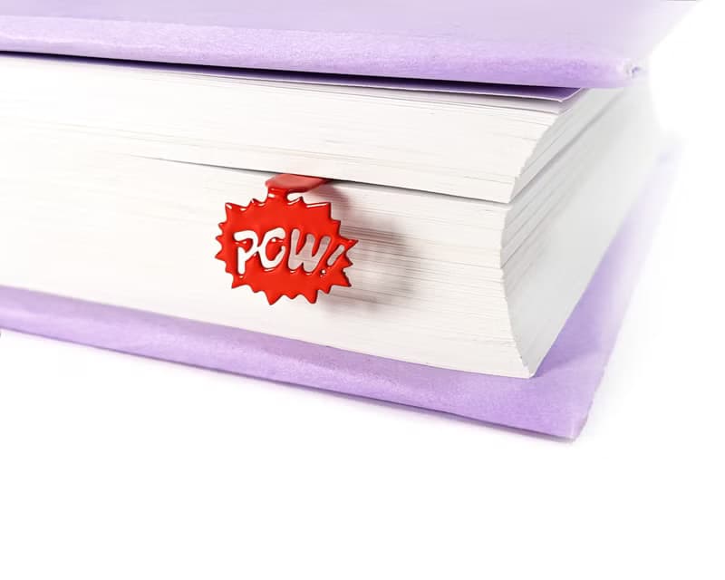 Metal Book Bookmark Speech Bubble Pow / Comic style Present for book lover //