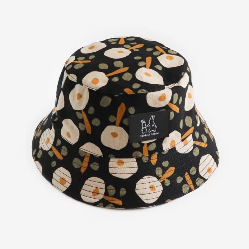 黑色q版花漁夫帽 fisherman hat