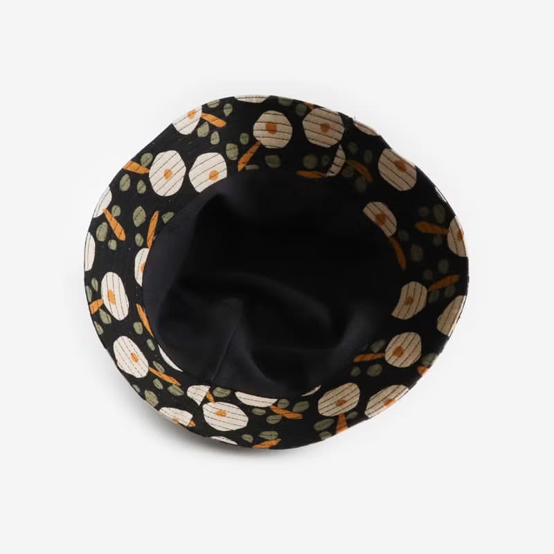 黑色q版花漁夫帽 fisherman hat