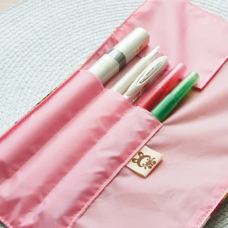 Lovely【粉紅香菇捲軸餐具袋、粉】工具袋、筆袋【內裡防水】