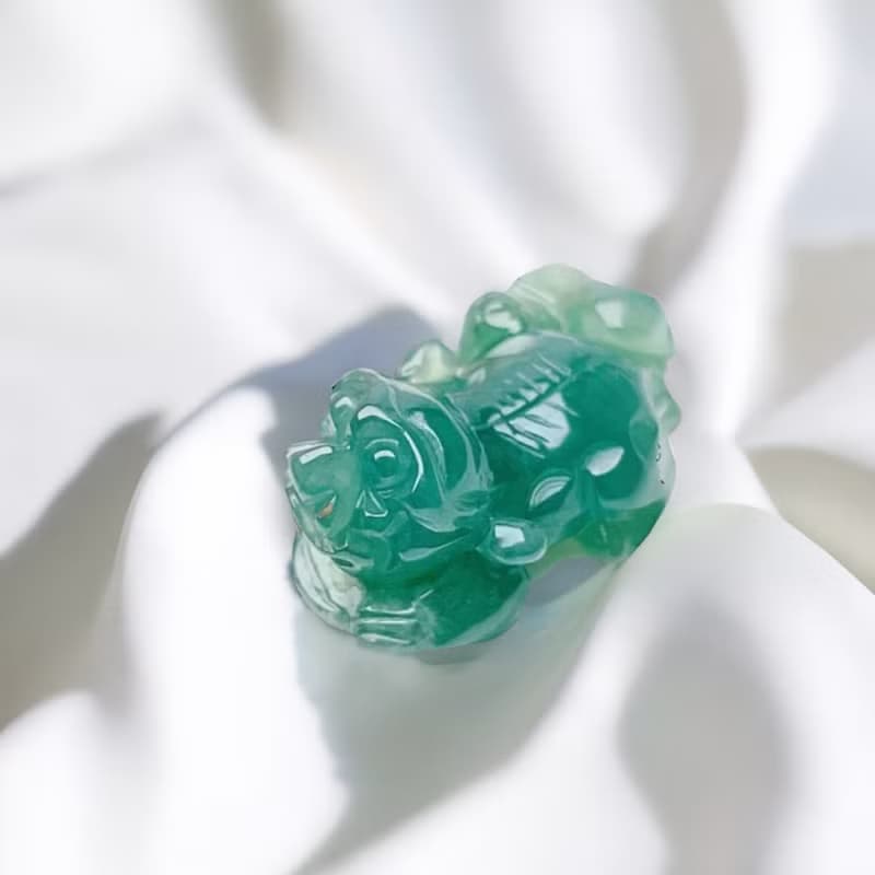 【招財神獸】冰綠種翡翠貔貅吊飾 | 天然緬甸玉翡翠A貨