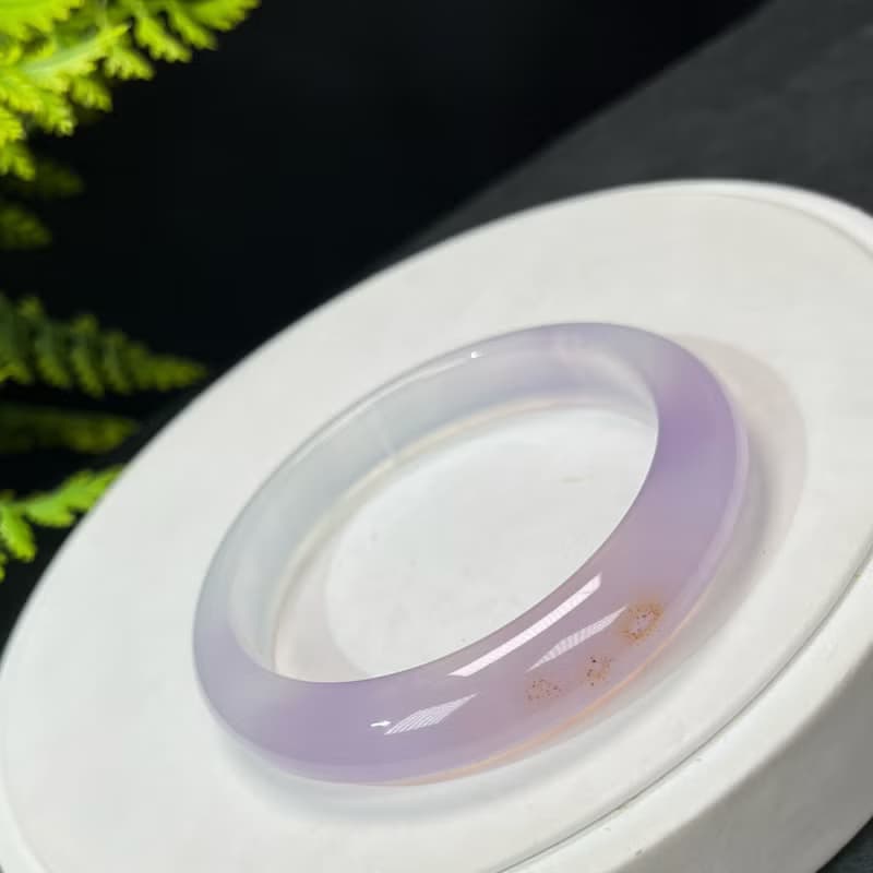 高品質 漸變紫瑪瑙手鐲 58MM 冰潤起光天眼千層飄朱砂點 靈性貴氣