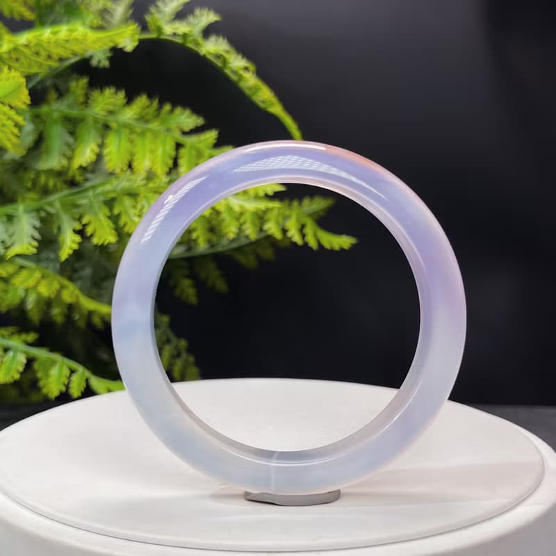 高品質 漸變紫瑪瑙手鐲 58MM 冰潤起光天眼千層飄朱砂點 靈性貴氣