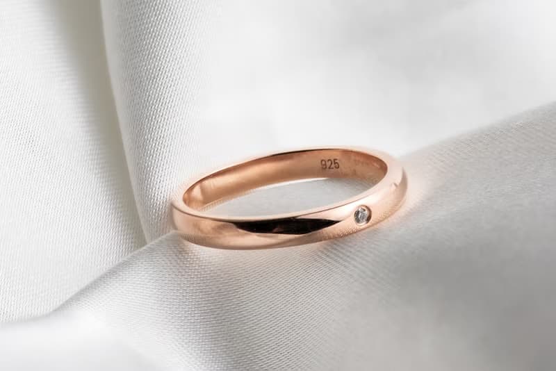 【日常婚戒】Belief Band 單鑽婚戒 • 純銀戒指厚鍍18K金