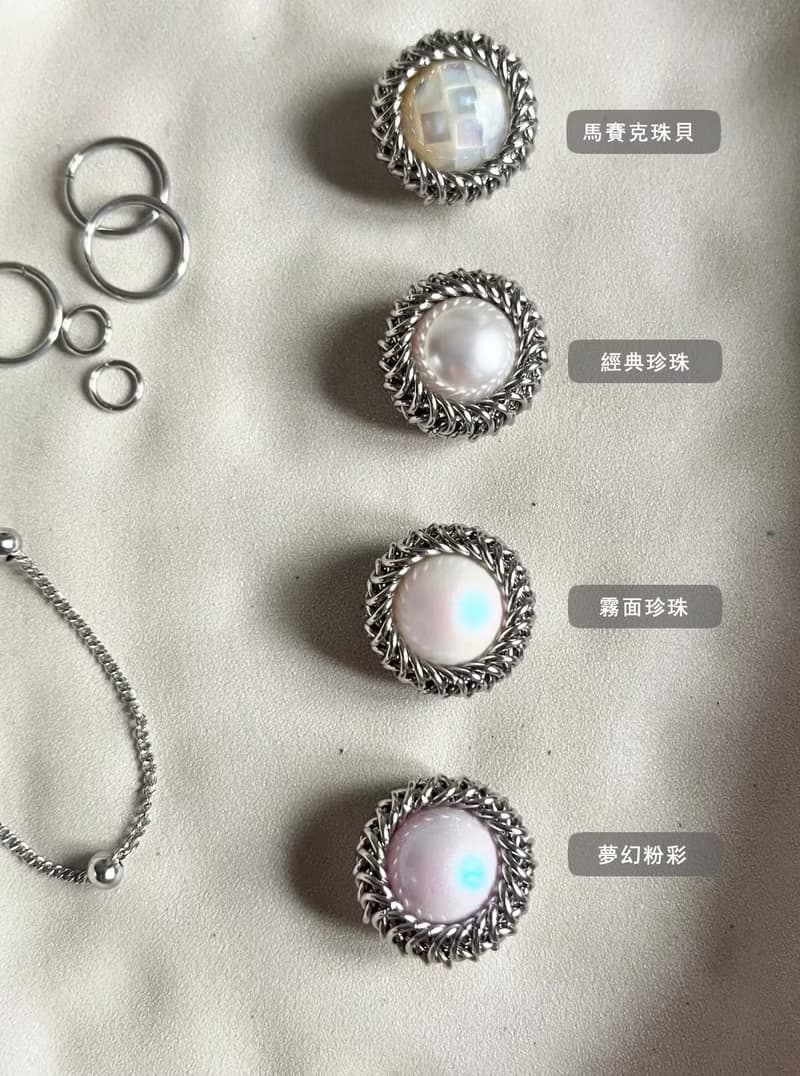 純潔之心(霧面珍珠) 不鏽鋼包鑲珍珠項鍊
