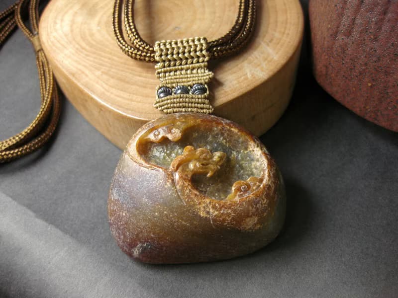 項鍊 古典編織－光耀雲龍 青白玉/氣勢如虹大器設計/