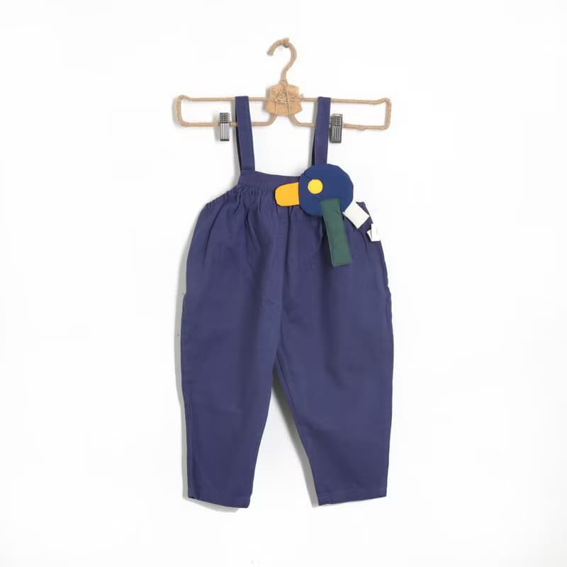 BIR童裝 | 插畫風吊帶褲 (黃/寶藍)