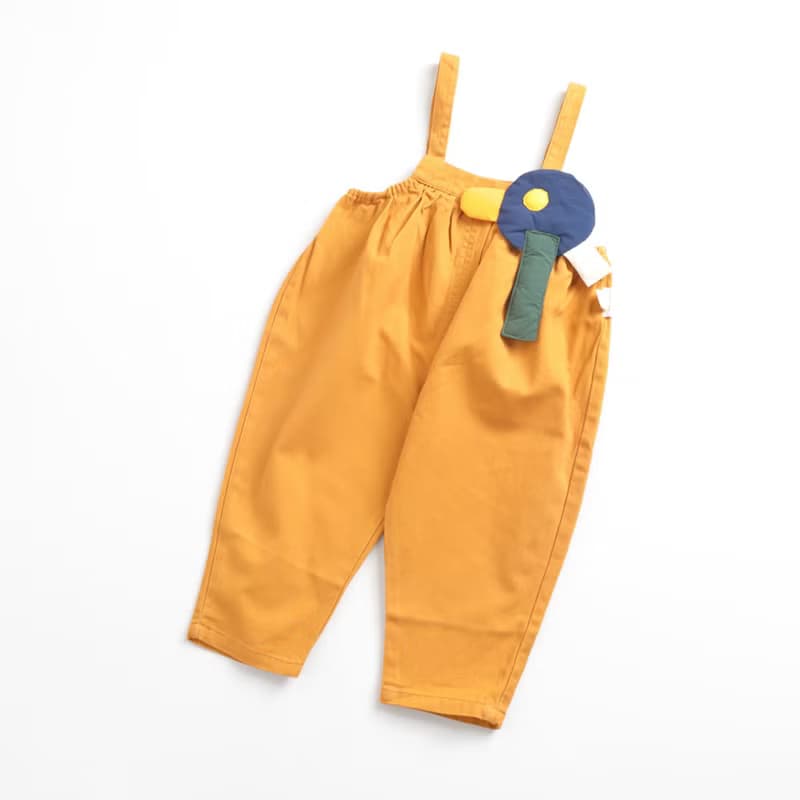 BIR童裝 | 插畫風吊帶褲 (黃/寶藍)