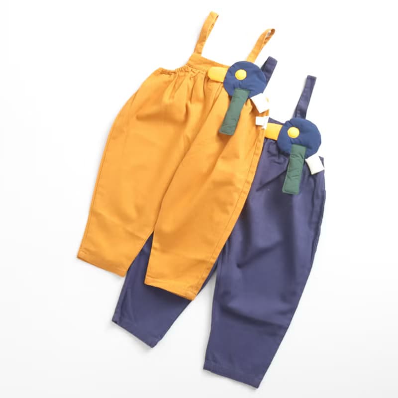 BIR童裝 | 插畫風吊帶褲 (黃/寶藍)