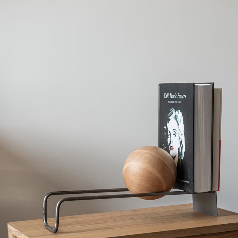 Modern Steel and Wood Vinyl Record Stand – Sculptural Book Display