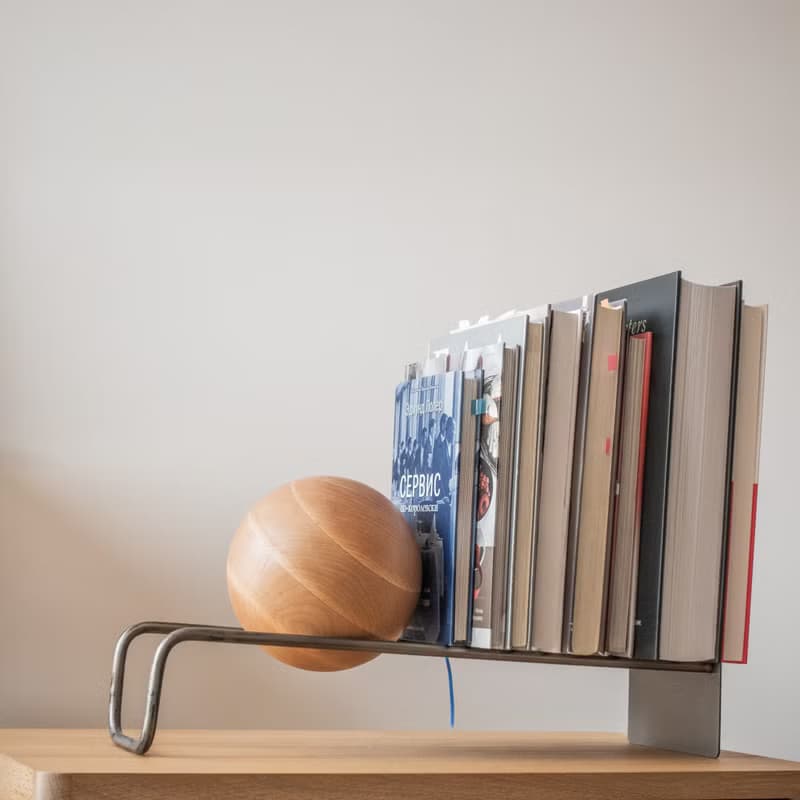 Modern Steel and Wood Vinyl Record Stand – Sculptural Book Display