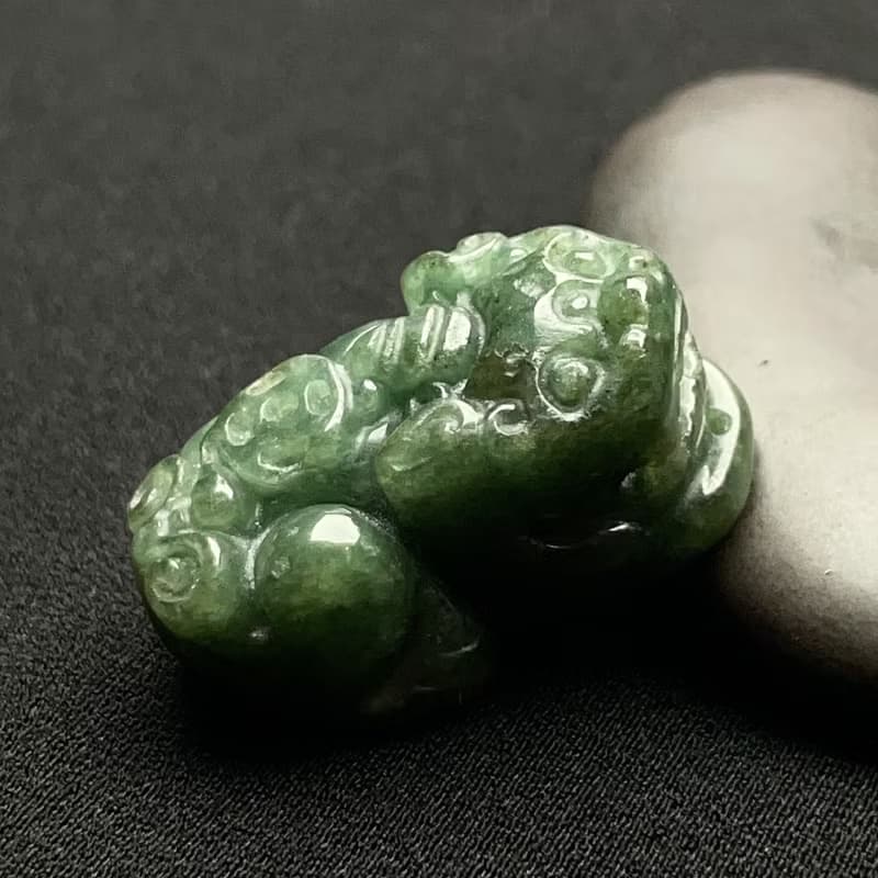冰糯綠翡翠貔貅 | 天然緬甸玉翡翠A貨|送禮