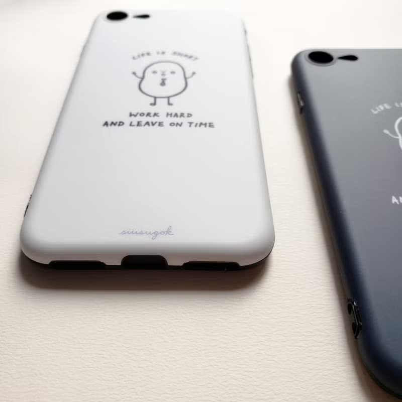 努力工作 準時收工手機殼 / 霧面全包軟殼 /