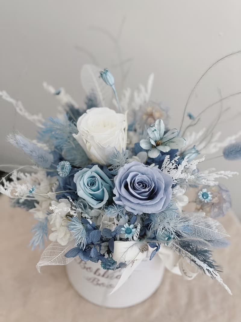 【永生玫瑰花盆花】• 情人節禮物/生日禮物/永生花/永生玫瑰花