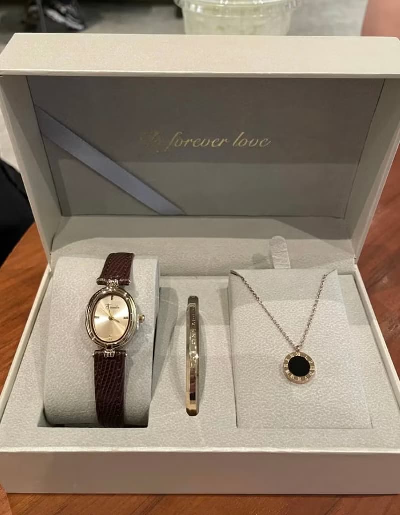 YuanPearl高級三件套禮物套裝復古手鐲吊墜手錶小眾設計中古