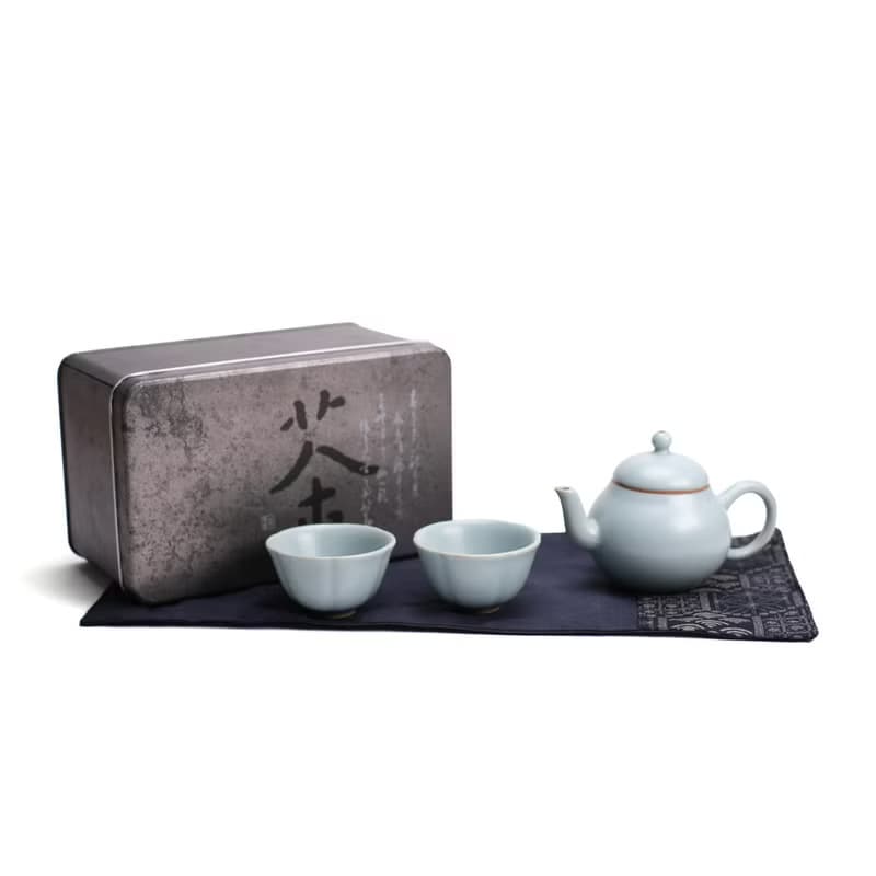 陶作坊│茶旅行_茶便當III小梨型壺杯組(粉青)