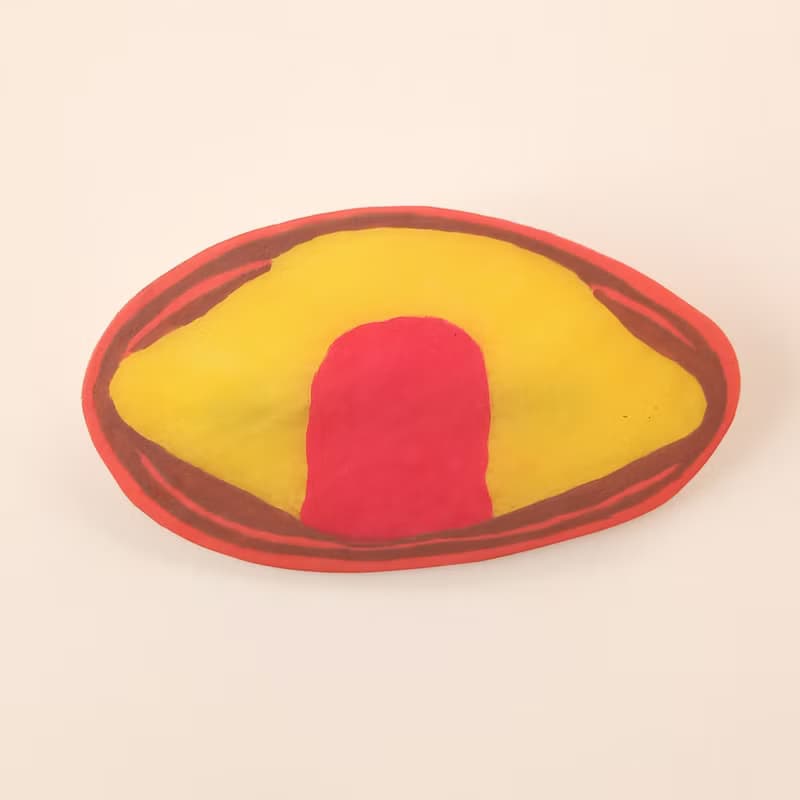 ブローチ　オムライス　イエロー　食べ物ブローチ　手描き　一点もの