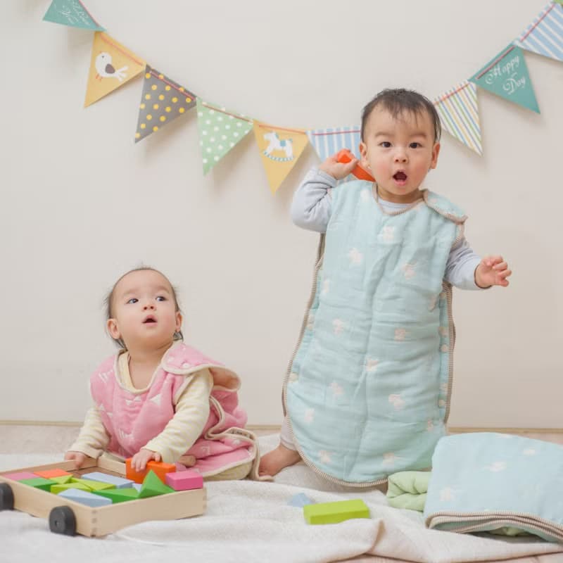 神隊友彌月禮盒日本6重紗2件組0-3歲6重紗防踢被+0-2歲肚圍